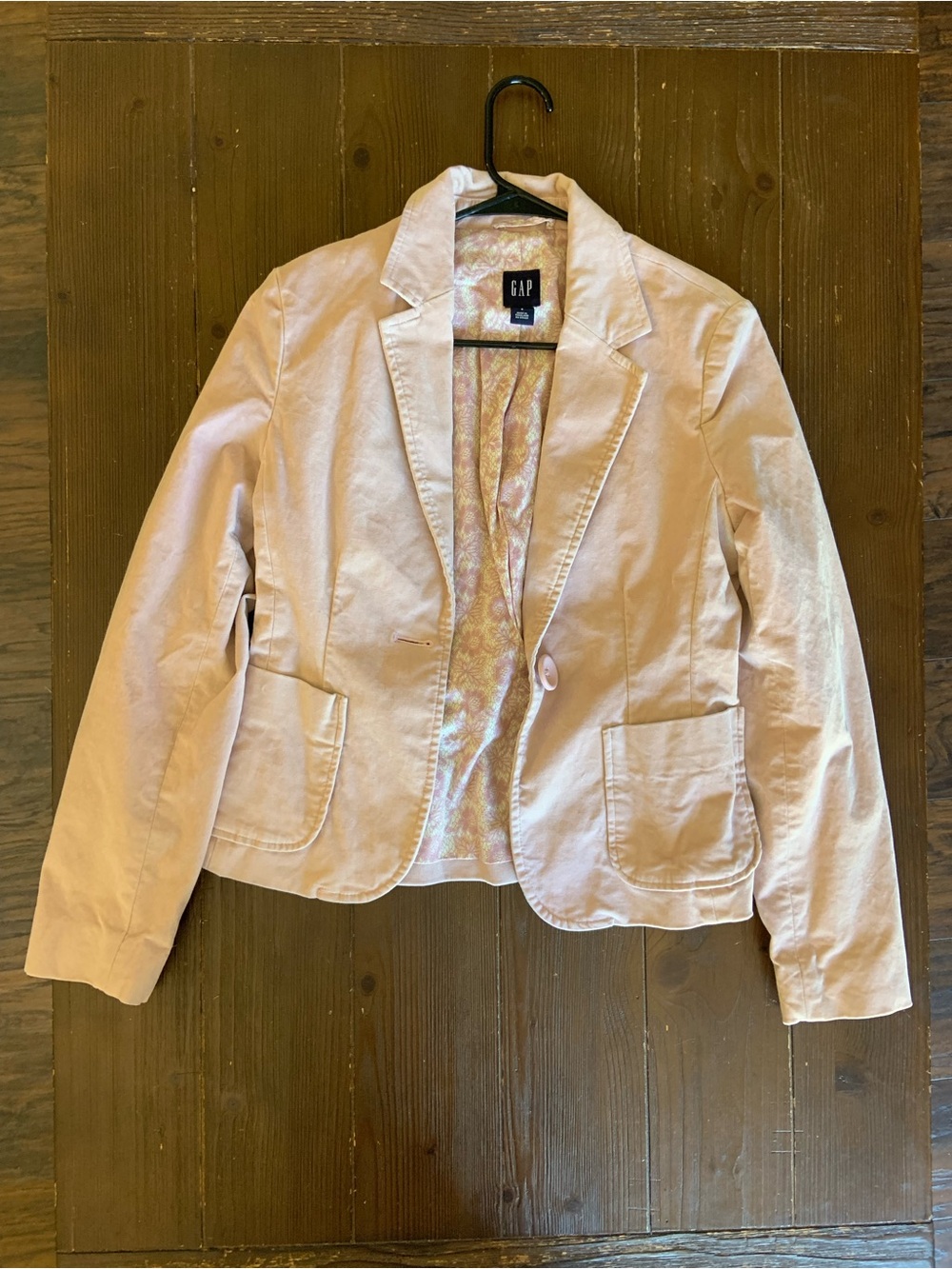 GAP Women's Pale Pink Single-Button Blazer